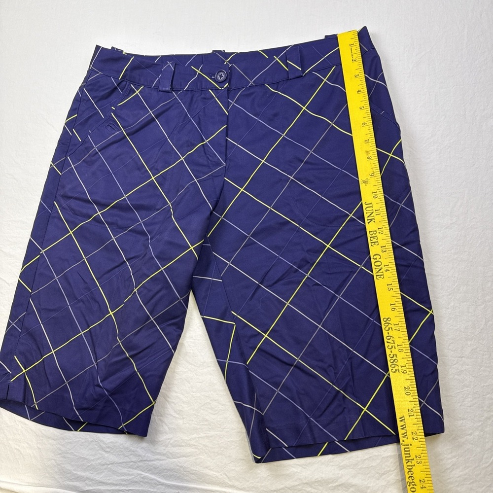 Nike Golf SHORTS WOMENS 12 Dri-FIT Purple  ARGYLE Checkered Athletic Golfcore - Picture 5 of 8